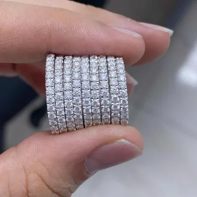 1.7mm Full Eternity Band with Creative Pave-Set Cubic Zirconia Women's Wedding Ring