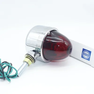 Watermelon Red Glass Lens Single Face Chrome Die Cast Pedestal Light 78115