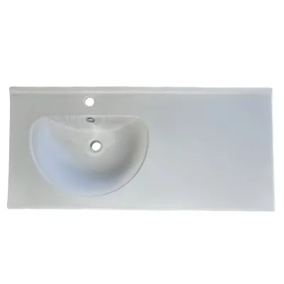 Modern Design Porcelain White Hand Vanity Wash Basin Hot Sale Ceramic Bathroom Cabinet Sink with Right Left Sides for Home Use