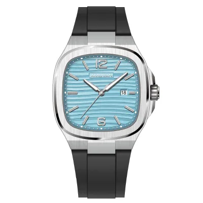 AMOVAN Men's Quartz Square Dial Sport Wristwatch Silicone Band 3 ATM Waterproof SEIKO Movement 2022 Model OEM
