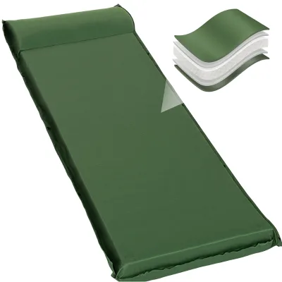 KS High Quality Compact Comfortable Extra Thick Ultralight Waterproof Foam Inflatable Air Mattress Built-in Pump Foldable 1-2