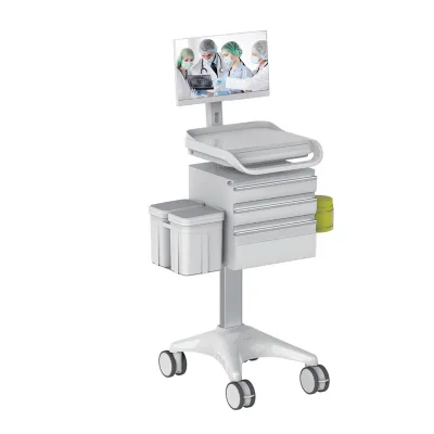Professional Hospital Medical Service Computer Cart Height Adjustable Comprehensive Computer Trolley Cart