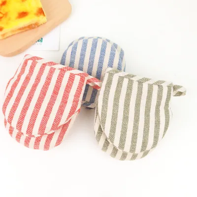Cotton Linen Duck Beak Oven Mitts Insulated Microwave Hand Gloves with Print Heat Resistant for Kitchen Baking and BBQ/Grill