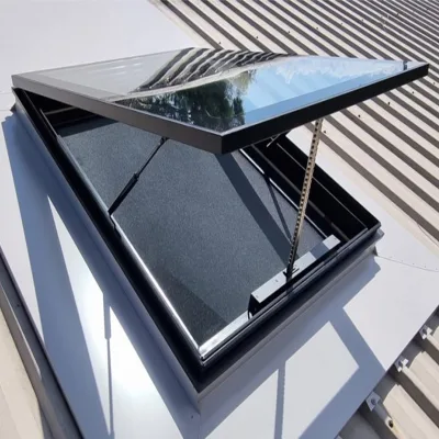 Automatic Electric Upward Hanging Aluminum Alloy Roof Window Skylight Remote Control Top Hung Design Insulated Glass for