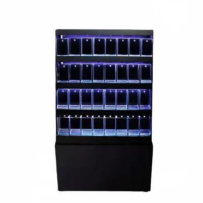 Custom Ultra Clear Low Iron Glass Fish Store Display Tanks Betta Fish Tank Display Rack Multi Grid for Aquarium Shop