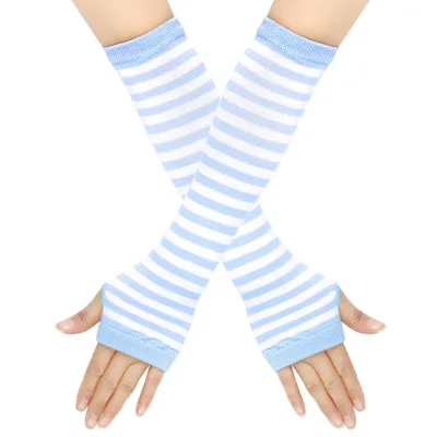 Linda Anime Long Gloves for Halloween Performance Christmas Gloves with Exposed Fingers Long Wristbands Holiday Sleeves