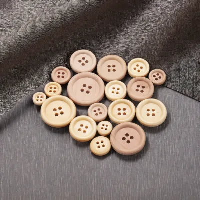 Engraved Logo Wooden Buttons | Vintage Round Flatback Button for Clothing Coat Decoration