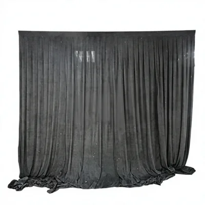 Portable Luxury Aluminum Pipe Drape Frame with Velvet Curtain for Birthday Party Decor