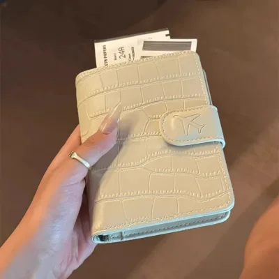 [Travel Companion] Anti-Scanning Pu Passport Holder Card Case Document Boarding Pass Organizer Ticket Clip Wallet All-in-One