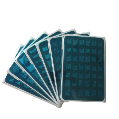 Rectangle Template Flower Stamp Nail Stamping Plate With Acrylic Borad