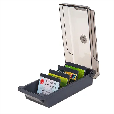 Name Card Holder Translucent Lid Design Boxes 500 Pcs Business Card Case With Letter Retrieval Card