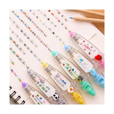 Cartoon Classic Transparent Push-Type Lace Correction Tapes Stationery Supplies Fruit Pattern