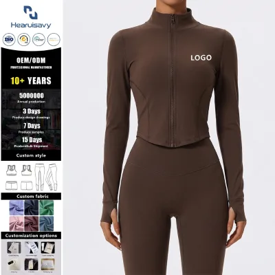Women's Breathable Windproof Water-Resistant Yoga Jacket Four-Way Stretch Thumb Holes Lightweight Sportswear for Gym Fitness