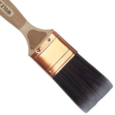 Factory Supplied 2"Copper Plated Stainless Iron Wood Handle Customizable Paint Brush