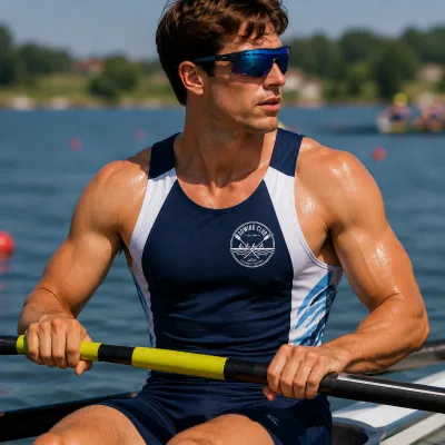 Oem Custom Sports Tank Top Rowing Racing Singlet Breathable Quick Dry Crew Racing Tank Top For Water Sports Boat Team Event