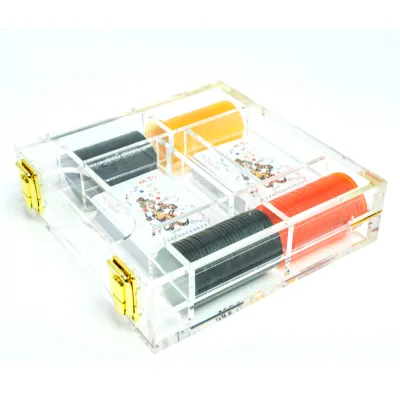 Color Acrylic Small Disc Bright Poker Game Set Color Lucite Poker Game Set Poker Chips Box