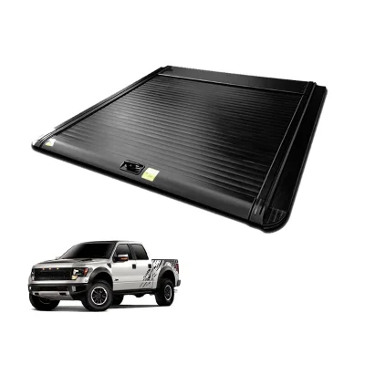 Aluminum Alloy Hand Retractable Truck Bed Cover for Ford F150 Roll up Pickup Truck with Press Locks Tailbox