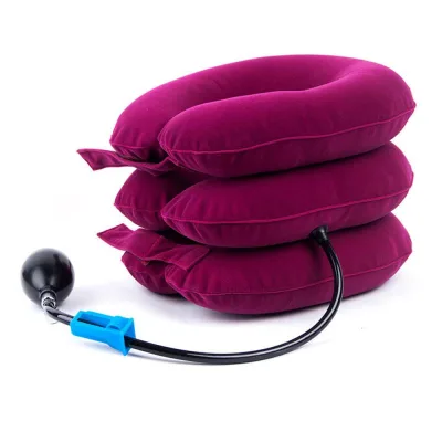 Adjustable Health Care Cuello Cervical Camilla Soporte Almohada Air Collar Support Neck Guard Traction Device