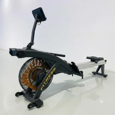 Commercial Air Rowing Machine With LCD Monitor Luxury Indoor Gym Rower Cardio Fitness Equipment for Whole Body HIIT Workout