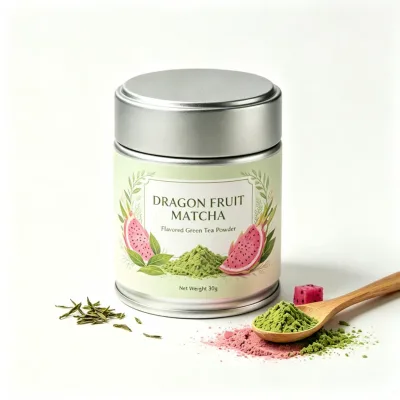 Natural Dragon Fruit Matcha Powder Premium Green Tea with Fruity Flavor for Drink and Dessert