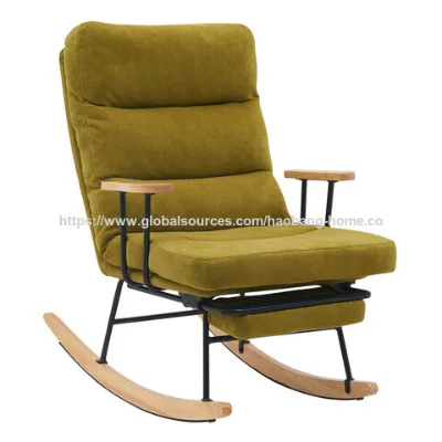 Wholesale Technology New design light green fabric Adjustable rocking chair with footrest lounge recliner leisure chairs