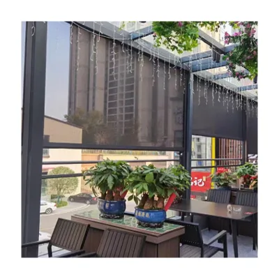Restaurant Custom Electric Sun Roller Blind Window Shades Roller Blinds Weatherproof Outdoor Roller Blinds