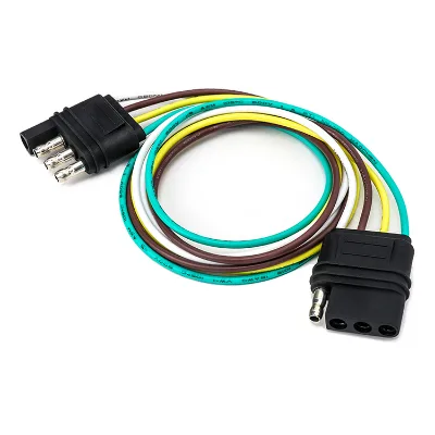 4 Way Flat Trailer Wiring Harness with Male & Female Plug and Cable | Factory Direct OEM Electrical Connector