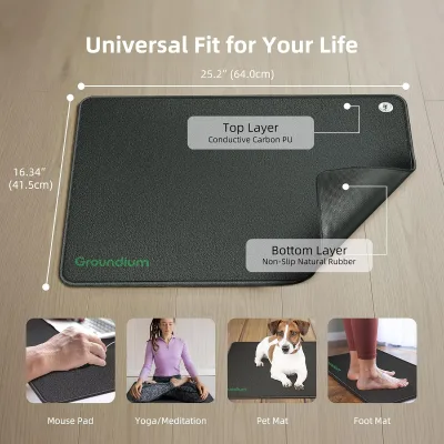 Portable Natural Conductive Grounding Pad Healthy Earthing Mat for Home Office Use