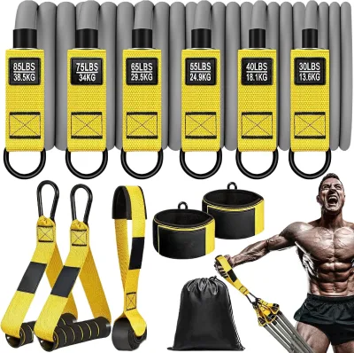 300 LBS Anti-Breakage TPE Material Multi-Functional Home Fitness Equipment Resistance Band Set for Strength Training