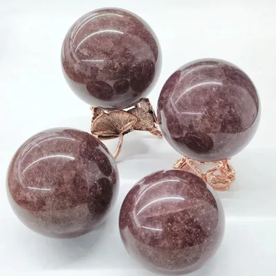Wholesale 60-70 mm Natural Healing Crystal Gemstone Balls Polished Strawberry Quartz Spheres