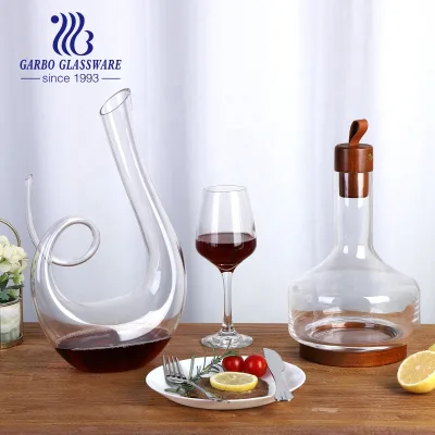 Handmade High End Swan Design 1L 2L Crystal Glass Wine Decanter with Wine Glass Cup