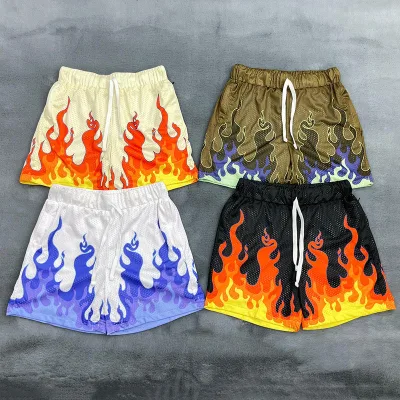 Sublimation Design 250GSM Mens Street Basketball Basic Shorts Custom Graphic Print Polyester Mesh Shorts