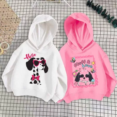 Boys' Girls' Children's Hoodies Sweatshirts Spring/Autumn/Winter Fashionable Cartoon Print Long Sleeve Loose-Fitting Cotton