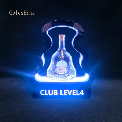 Custom Logo Luminous Wine XO Display Rack with Seven Color Light Creative Bar Props Printed Logo Cooler Usage