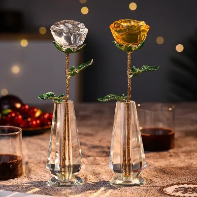 2026 Crystal Rose Immortal flowers with Vase Gift Box Birthday Valentine's Gift