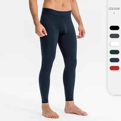 Custom Men's Tight High Elastic Gym Fitness Training Leggings Quick Dry Breathable Sports Running Pants Men Polyester Sportswear