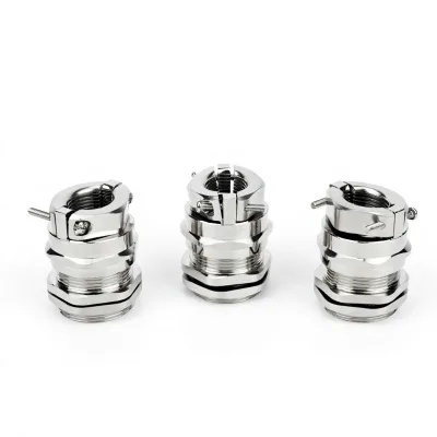 IP68 SS304 Stainless Steel Cable Gland Double Clamping Nickel-Plated Brass Connector for EV Charging Stations Sealing Wholesale