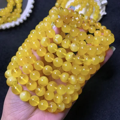 JINGCAI Jewelry Natural Beeswax Gold Twisted Honey Amber Bracelet Raw Ore Beeswax Bracelet Crystal Factory Wholesale