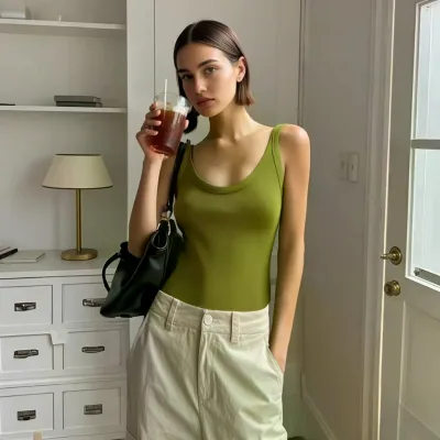 2025 Taop&Za2025 Spring New Casual Fitness Tank Top Versatile Multi-Color Interior Jumpsuit with Sexy Threaded Style