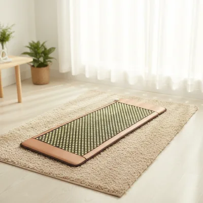 Hot Sale for Korean Thermal Jade Tourmaline Stone Heating Mattress Negative Ions EMF Shielded Manual-Wired Control for Full Body