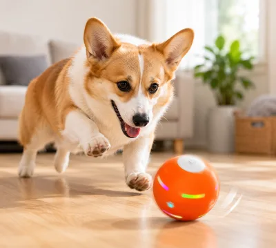 Interactive Dog Toy Ball USB Rechargeable Motion Activated Automatic Rolling Durable Plastic