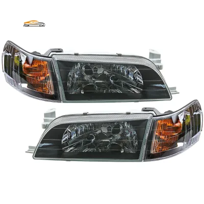 Car Head Lamp Cover Black Front Corner Lights Faros Headlight Signal Lamp Luz HeadLamp for Toyota Corolla AE101 AE100 1995-1999