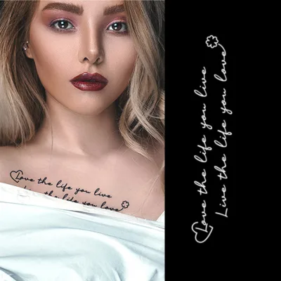 love the Life You Live English Writing Tatuaje Water Transfer Custom Small Simple Eco-friendly Body Art Temporary Tattoo
