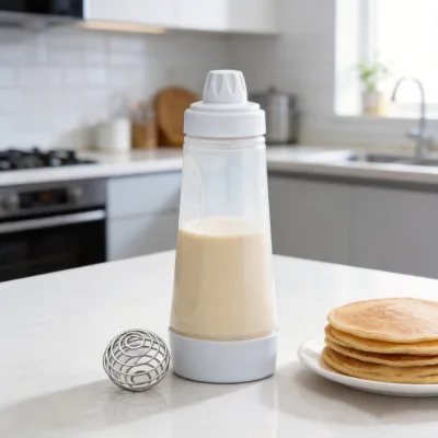Wholesale 1000ml 3-in-1 Batter Mixer and Storage Container with Shaker Ball Dual Scale Measurement Bottle for Kitchen Cooking