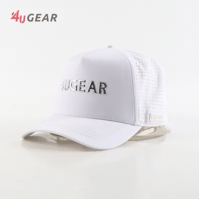 Chrome 3D Metallic Letter All White Cotton Trucker Hat Mesh Back Curved Brim Snapback Cap Reflective Gorras Streetwear Men Women