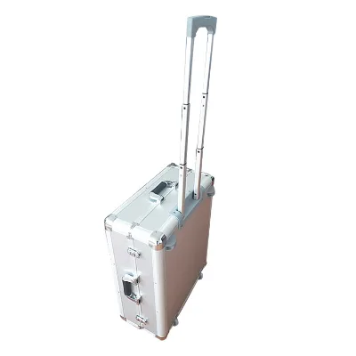 Aluminum Trolley Suitcase Silver Flight case Large Capacity with Wheels