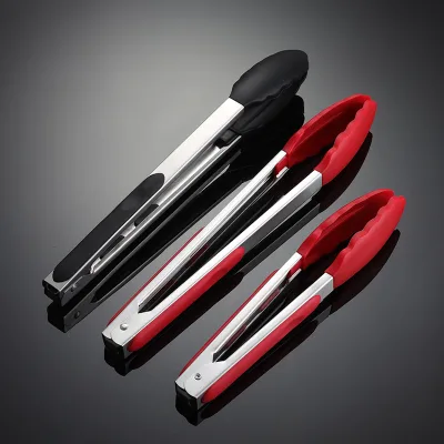 Kitchen Tongs Premium Silicone Bpa Free Non-stick Stainless Steel Bbq Cooking Grilling Locking Food Tongs 4005027
