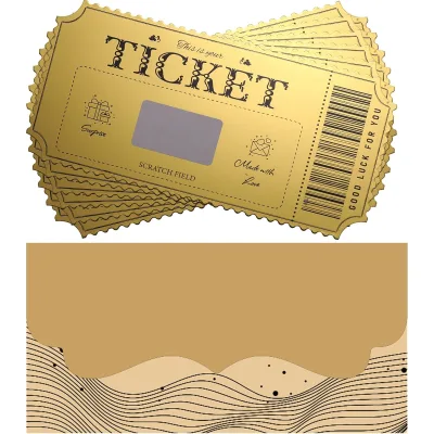 Custom Gold Scratch Off Surprise Cards for Birthdays Weddings Anniversaries Christmas Holidays With Serrated Edge