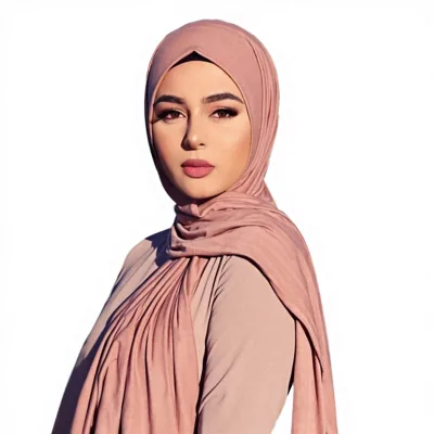 Solid Breathable Skin-Friendly Warming Mercerized Polyester Jersey Autumn Winter Monochrome Shawl Scarf Muslim Hijab Ethnic