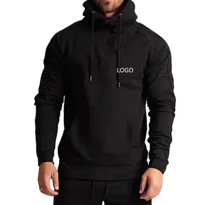 New Fashion Design Men Fitted Exercise Fitness Hoodies Pullover Blank Gym Mens Hoodie